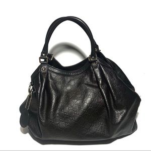 Gucci Guccisima Sukey Large Leather Tote Brown